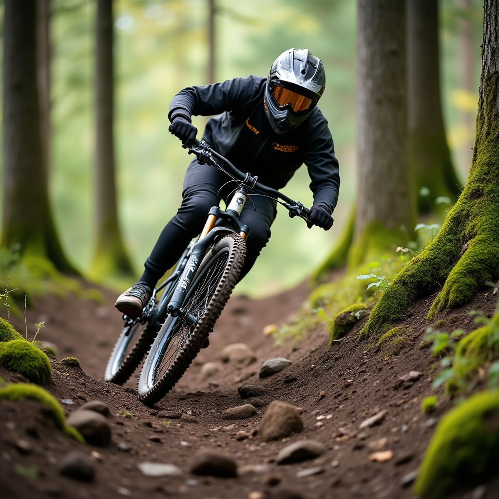 Mountainbike auf Waldtrail